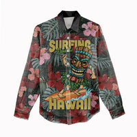 Hawaii Tiki Surfing Women Casual Shirt Mele Kalikimaka i Iulai!