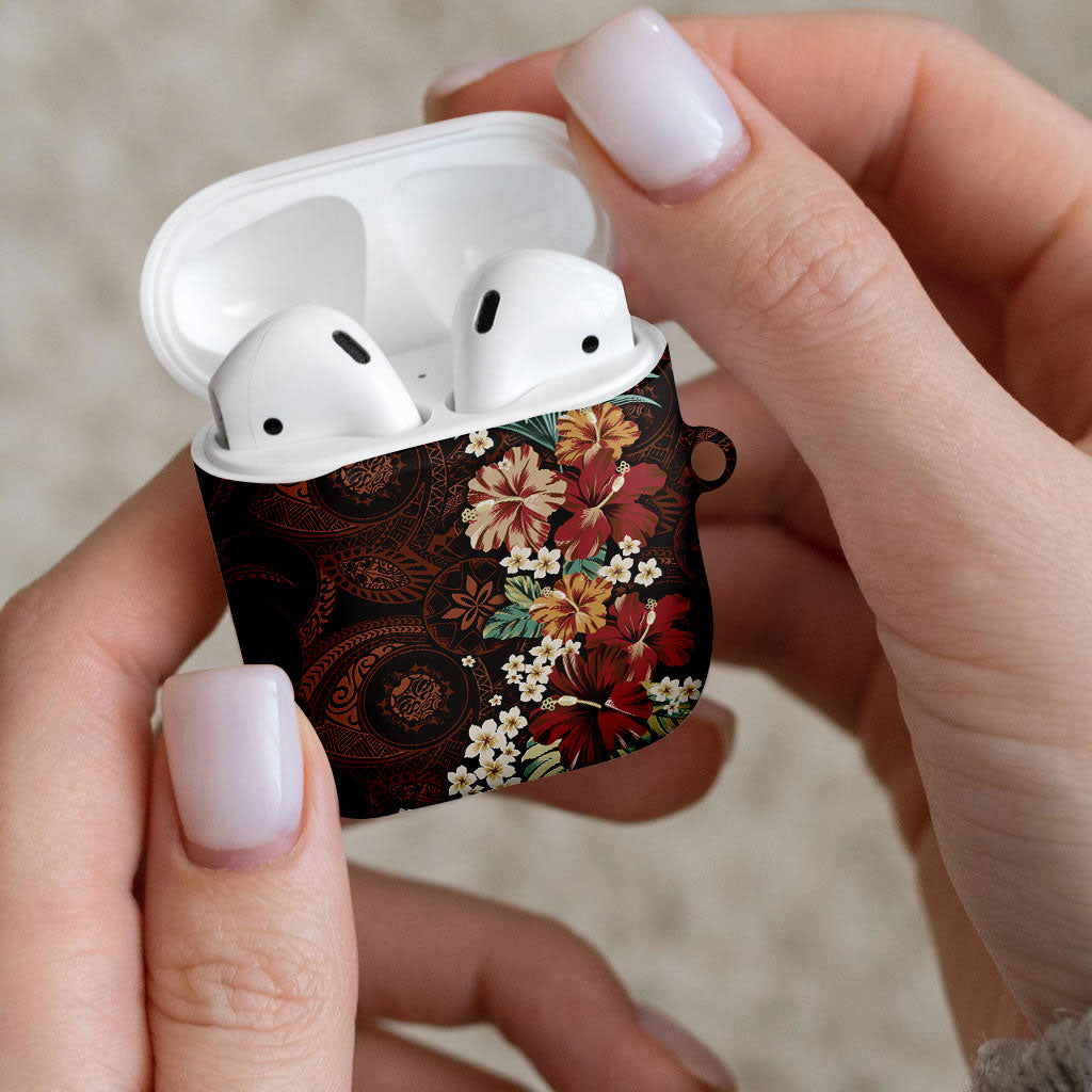 Kanoa Hawai'i Hibiscus AirPods Case Polynesian Tribal Tattoo Pattern Floral Elements