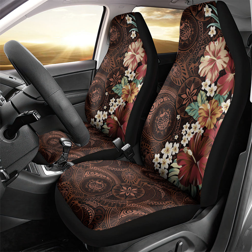Kanoa Hawai'i Hibiscus Car Seat Cover Polynesian Tribal Tattoo Pattern Floral Elements