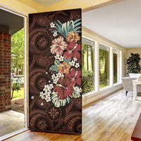 Kanoa Hawai'i Hibiscus Door Cover Polynesian Tribal Tattoo Pattern Floral Elements