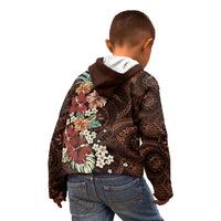 Kanoa Hawai'i Hibiscus Kid Hoodie Polynesian Tribal Tattoo Pattern Floral Elements
