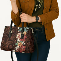 Kanoa Hawai'i Hibiscus Leather Bag Polynesian Tribal Tattoo Pattern Floral Elements