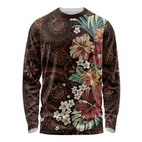 Kanoa Hawai'i Hibiscus Long Sleeve Shirt Polynesian Tribal Tattoo Pattern Floral Elements