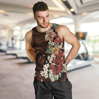 Kanoa Hawai'i Hibiscus Men Tank Top Polynesian Tribal Tattoo Pattern Floral Elements