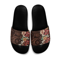 Kanoa Hawai'i Hibiscus Slide Sandals Polynesian Tribal Tattoo Pattern Floral Elements