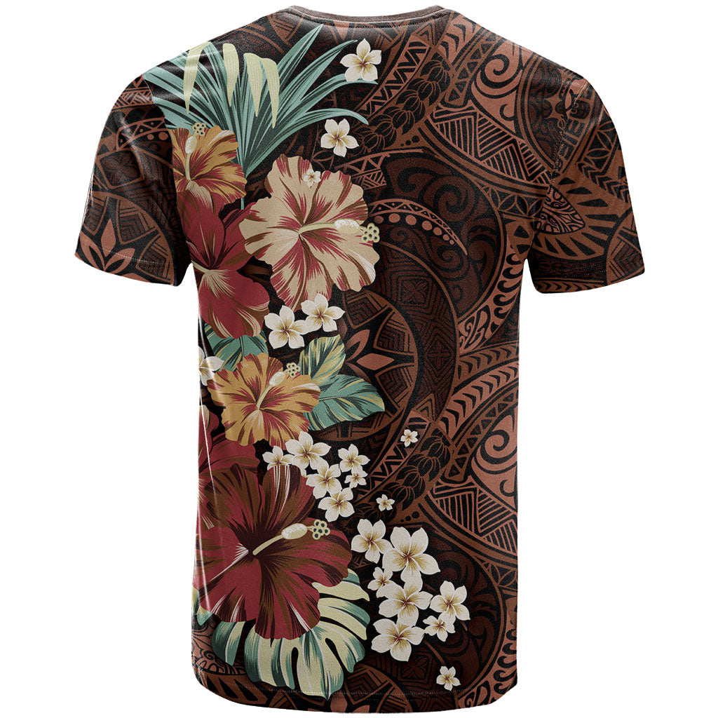 Kanoa Hawai'i Hibiscus T Shirt Polynesian Tribal Tattoo Pattern Floral Elements