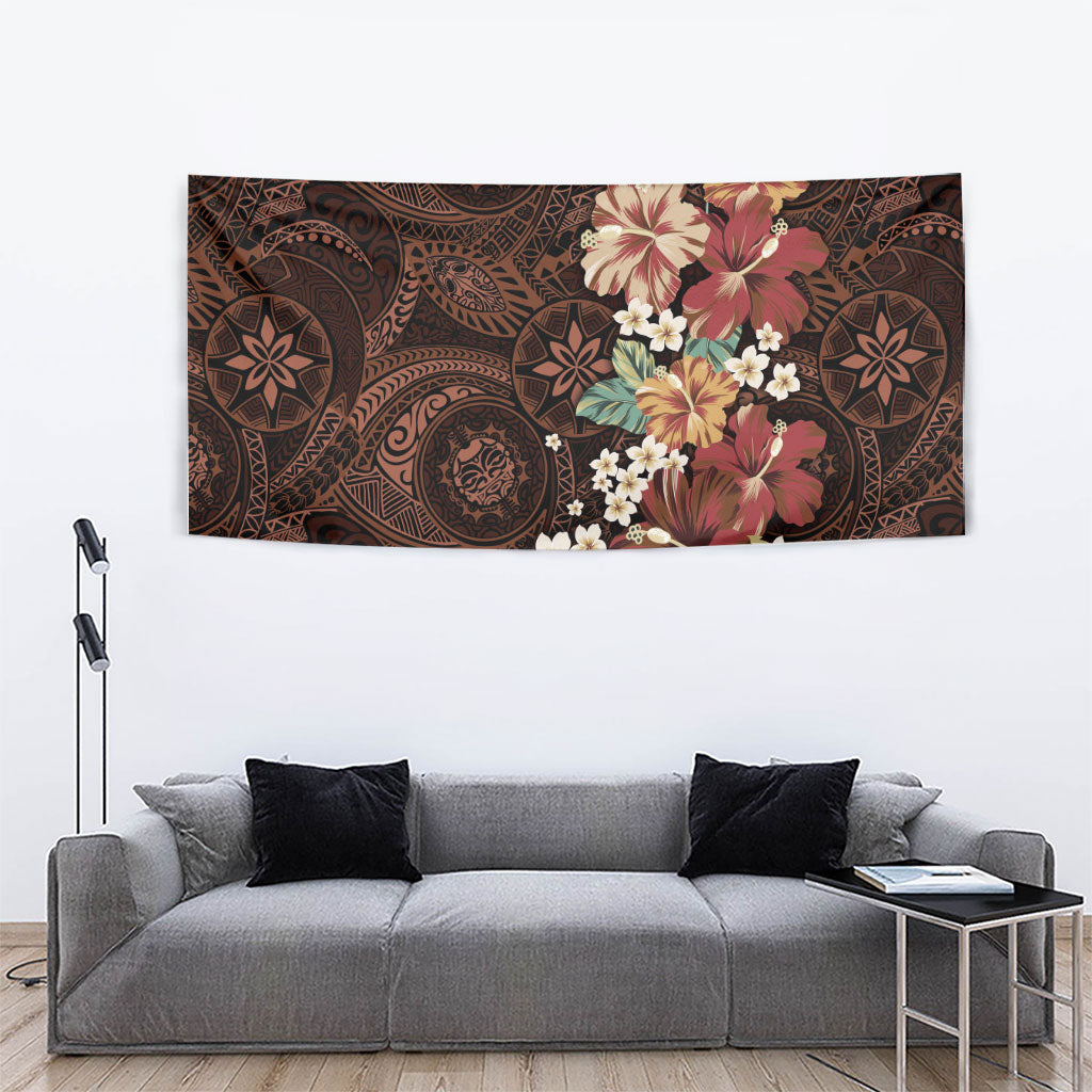 Kanoa Hawai'i Hibiscus Tapestry Polynesian Tribal Tattoo Pattern Floral Elements