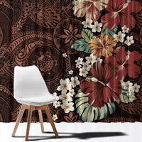 Kanoa Hawai'i Hibiscus Window Curtain Polynesian Tribal Tattoo Pattern Floral Elements