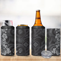 Pauli Hawai'i Hibiscus 4 in 1 Can Cooler Tumbler Polynesian Tribal Tattoo Pattern Floral Elements