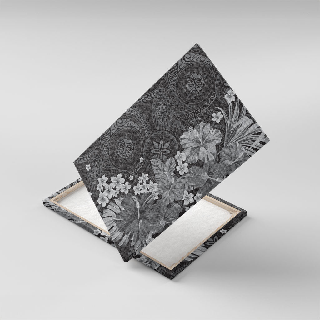 Pauli Hawai'i Hibiscus Canvas Wall Art Polynesian Tribal Tattoo Pattern Floral Elements