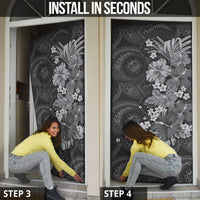 Pauli Hawai'i Hibiscus Door Cover Polynesian Tribal Tattoo Pattern Floral Elements