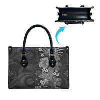 Pauli Hawai'i Hibiscus Leather Bag Polynesian Tribal Tattoo Pattern Floral Elements