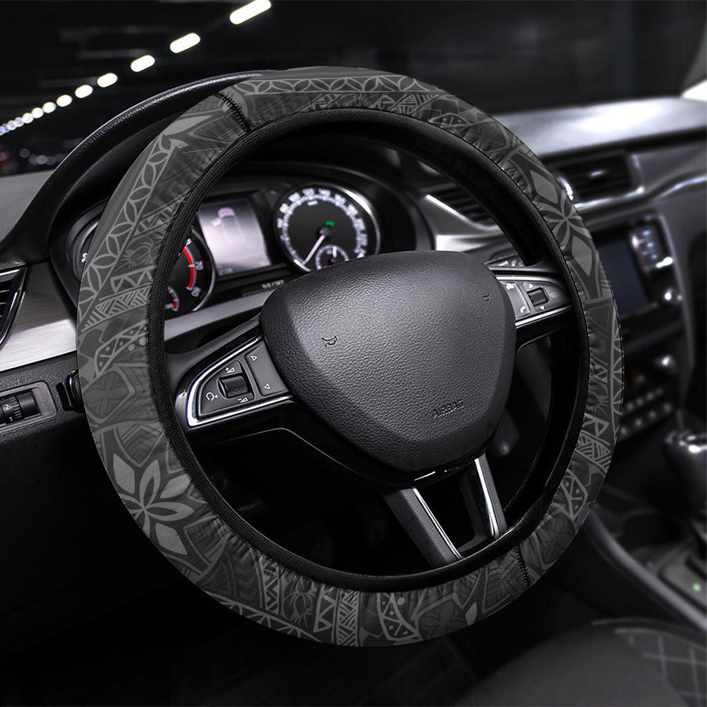 Pauli Hawai'i Hibiscus Steering Wheel Cover Polynesian Tribal Tattoo Pattern Floral Elements