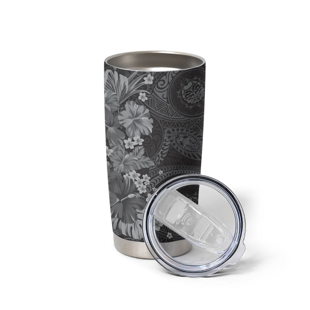 Pauli Hawai'i Hibiscus Tumbler Cup Polynesian Tribal Tattoo Pattern Floral Elements