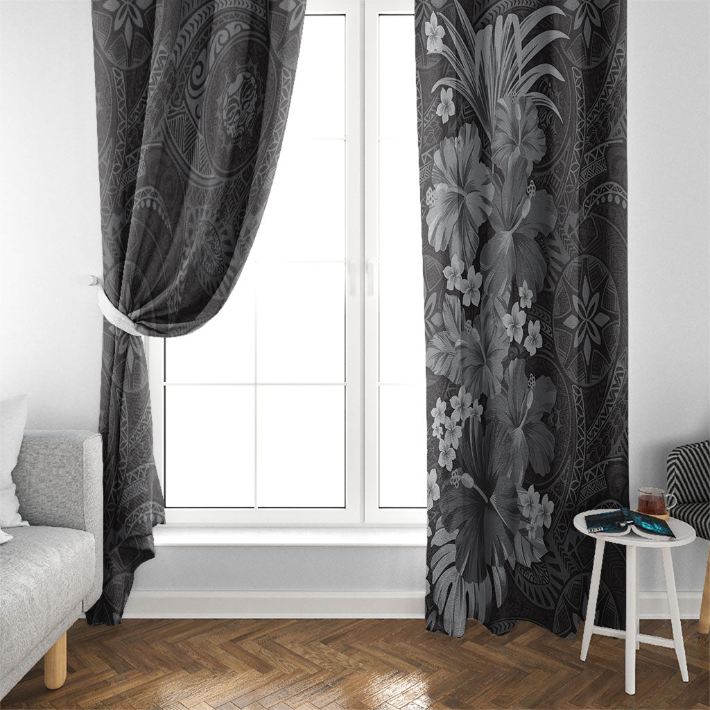Pauli Hawai'i Hibiscus Window Curtain Polynesian Tribal Tattoo Pattern Floral Elements