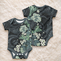 Pauliuli Hawai'i Hibiscus Baby Onesie Polynesian Tribal Tattoo Pattern Floral Elements LT9 - Polynesian Pride