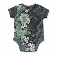 Pauliuli Hawai'i Hibiscus Baby Onesie Polynesian Tribal Tattoo Pattern Floral Elements LT9 - Polynesian Pride