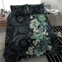 Pauliuli Hawai'i Hibiscus Bedding Set Polynesian Tribal Tattoo Pattern Floral Elements