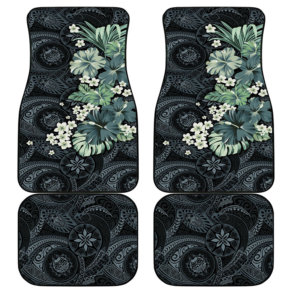 Pauliuli Hawai'i Hibiscus Car Mats Polynesian Tribal Tattoo Pattern Floral Elements