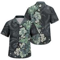 Pauliuli Hawai'i Hibiscus Family Matching Tank Maxi Dress and Hawaiian Shirt Polynesian Tribal Tattoo Pattern Floral Elements