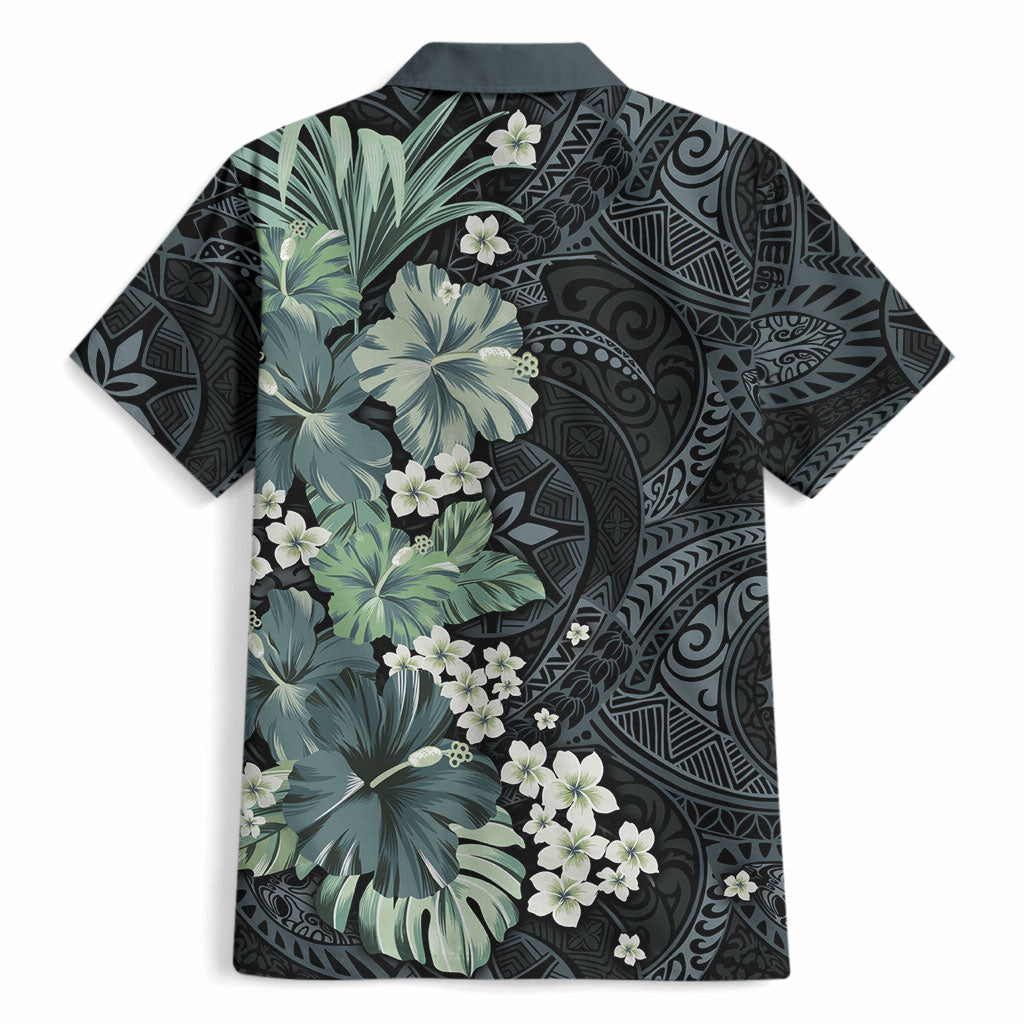 Pauliuli Hawai'i Hibiscus Hawaiian Shirt Polynesian Tribal Tattoo Pattern Floral Elements