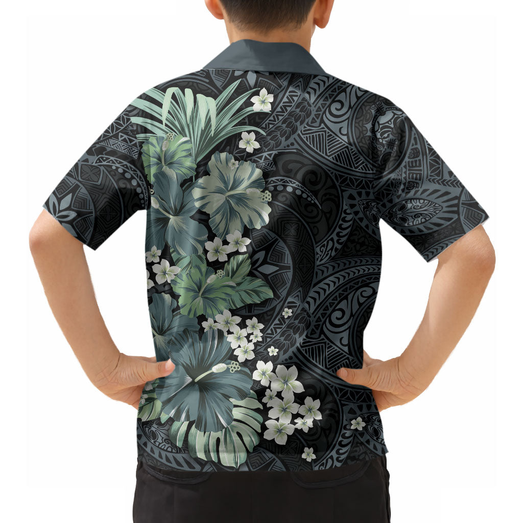 Pauliuli Hawai'i Hibiscus Hawaiian Shirt Polynesian Tribal Tattoo Pattern Floral Elements