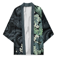 Pauliuli Hawai'i Hibiscus Kimono Polynesian Tribal Tattoo Pattern Floral Elements