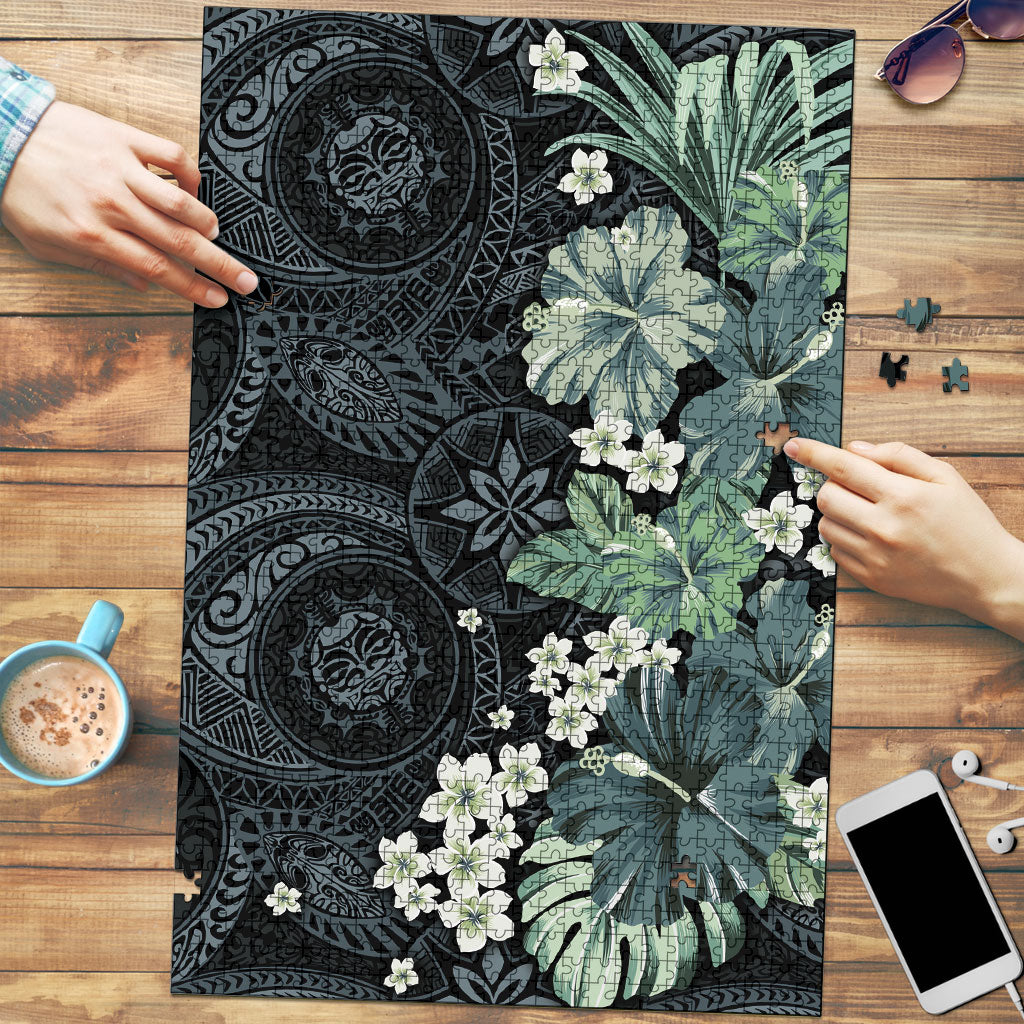 Pauliuli Hawai'i Hibiscus Puzzle Polynesian Tribal Tattoo Pattern Floral Elements
