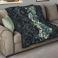 Pauliuli Hawai'i Hibiscus Quilt Polynesian Tribal Tattoo Pattern Floral Elements