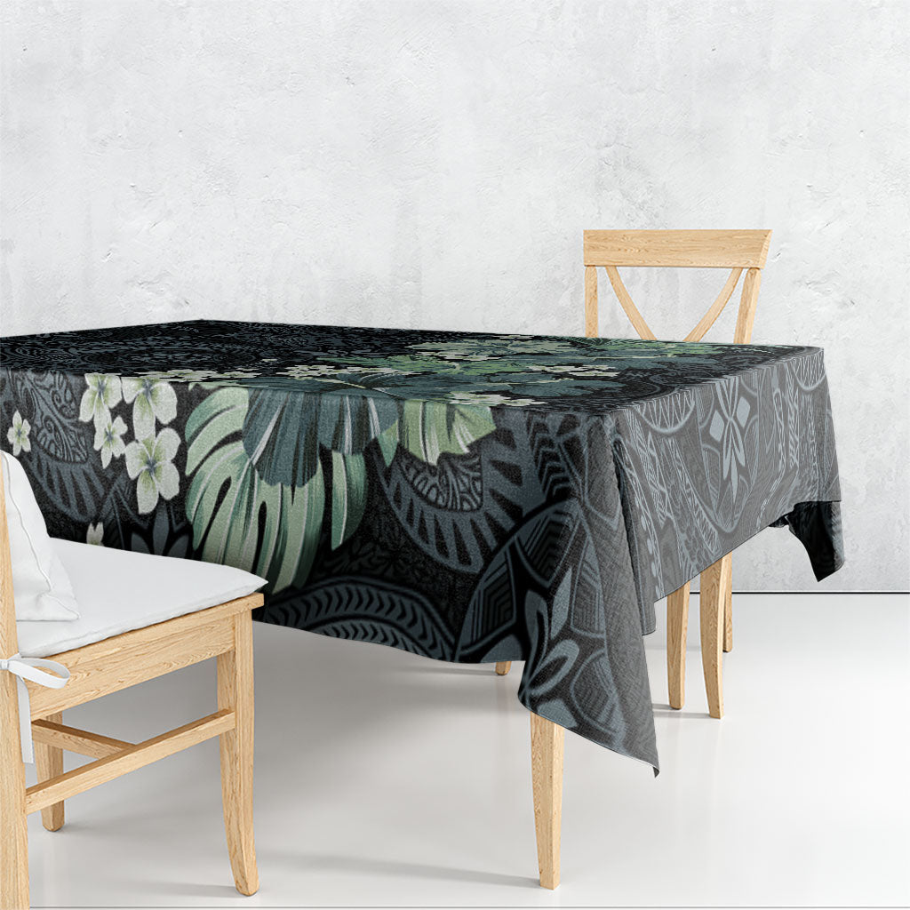 Pauliuli Hawai'i Hibiscus Tablecloth Polynesian Tribal Tattoo Pattern Floral Elements