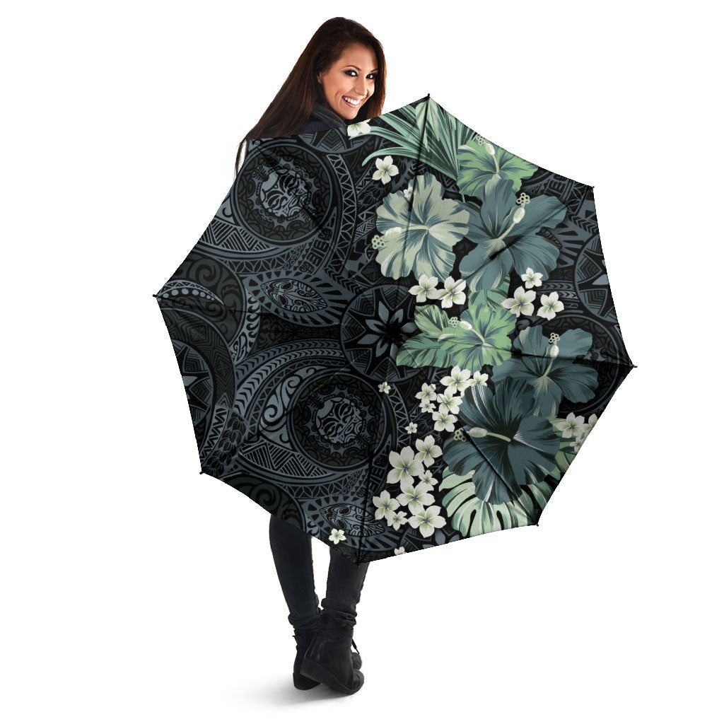 Pauliuli Hawai'i Hibiscus Umbrella Polynesian Tribal Tattoo Pattern Floral Elements