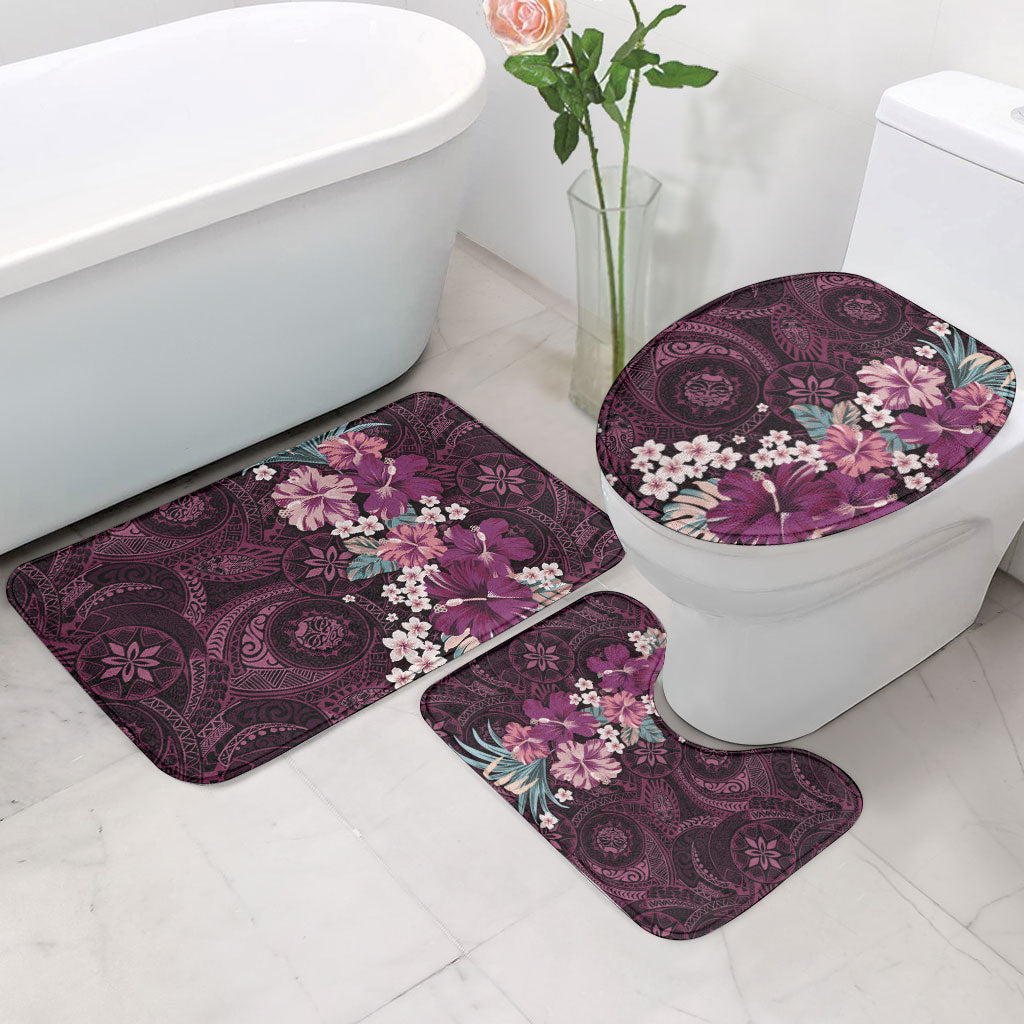 Poni Mama Hawai'i Hibiscus Bathroom Set Polynesian Tribal Tattoo Pattern Floral Elements