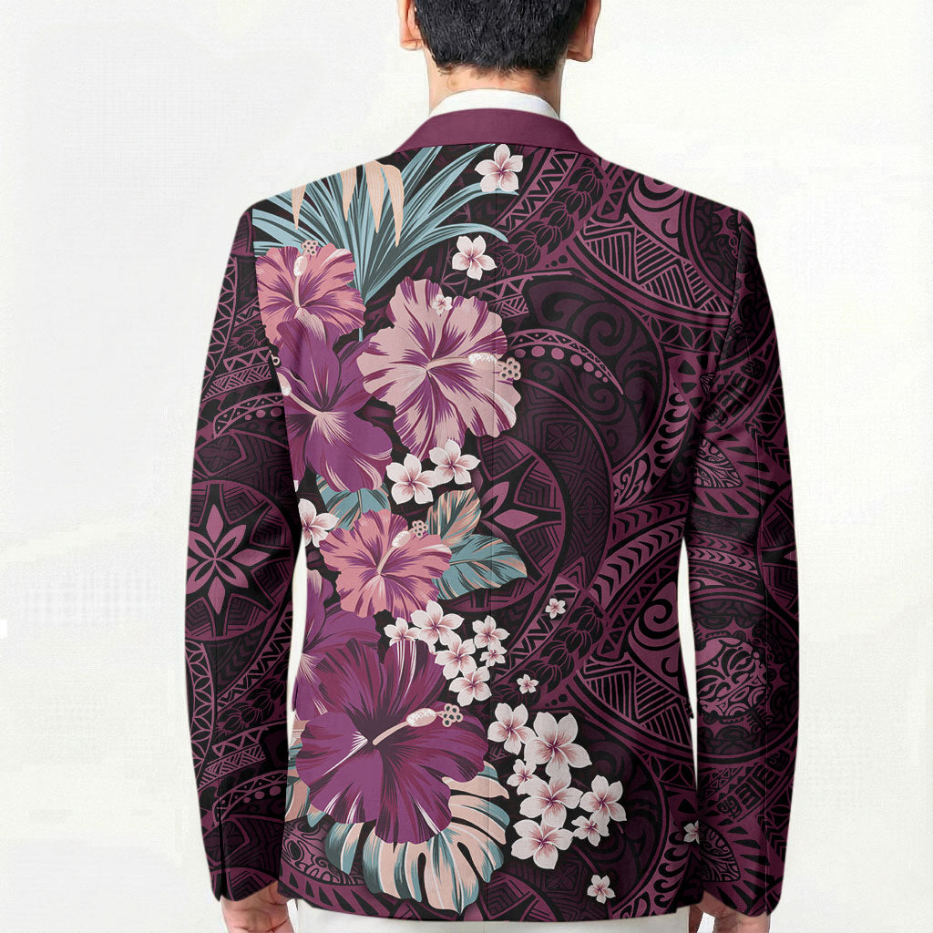 Poni Mama Hawai'i Hibiscus Blazer Polynesian Tribal Tattoo Pattern Floral Elements