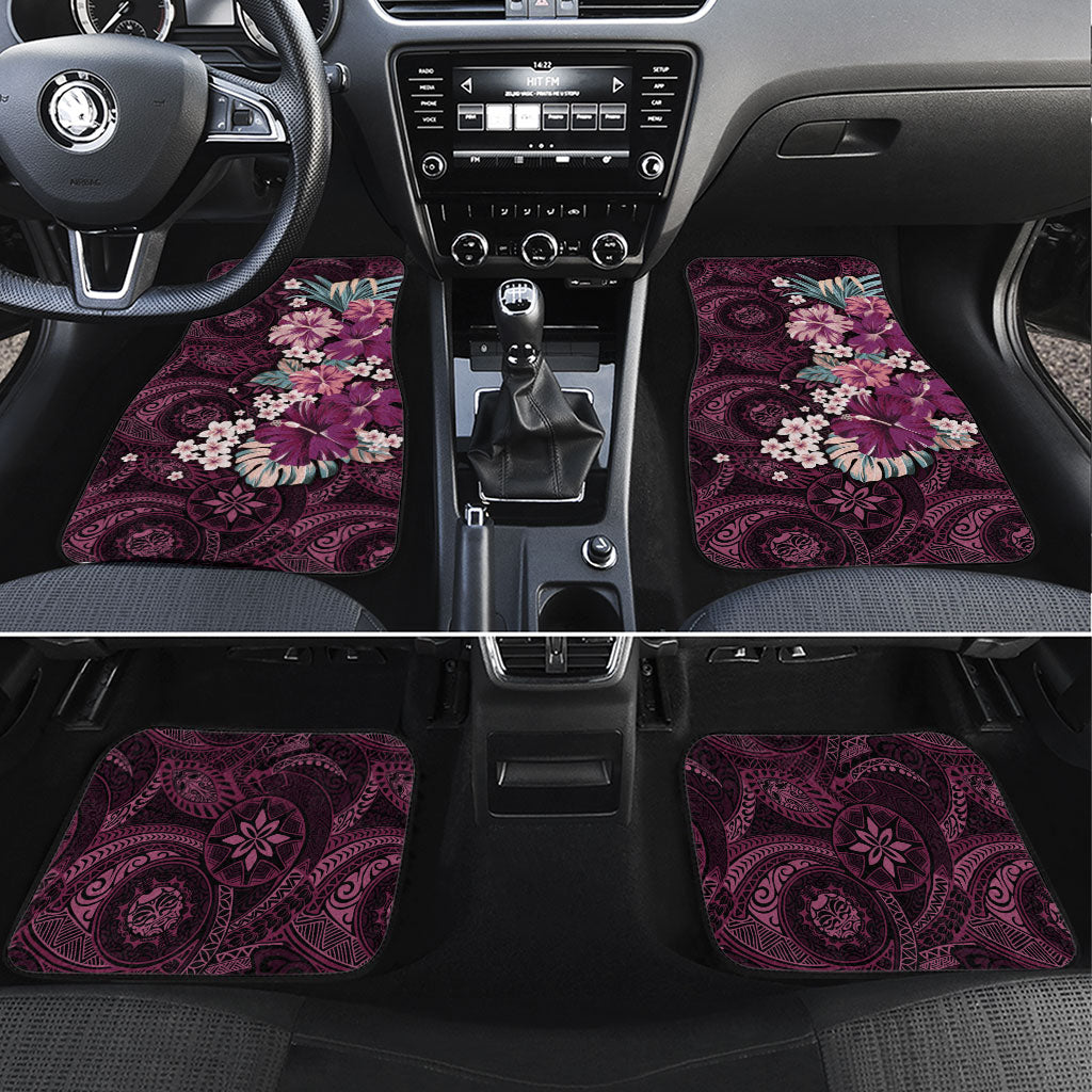 Poni Mama Hawai'i Hibiscus Car Mats Polynesian Tribal Tattoo Pattern Floral Elements