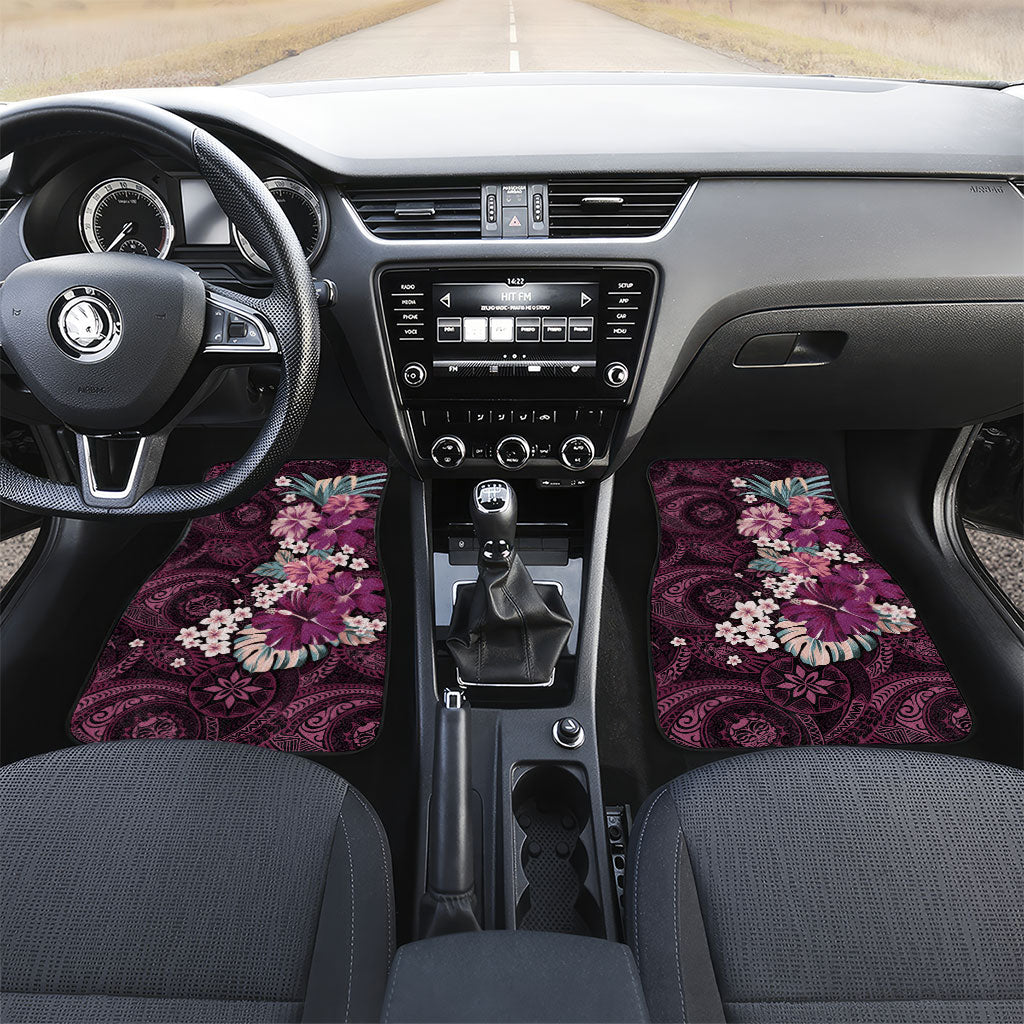 Poni Mama Hawai'i Hibiscus Car Mats Polynesian Tribal Tattoo Pattern Floral Elements