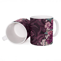 Poni Mama Hawai'i Hibiscus Ceramic Mug Polynesian Tribal Tattoo Pattern Floral Elements