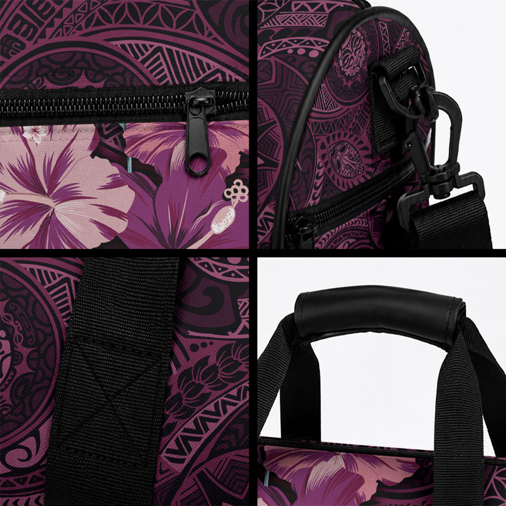Poni Mama Hawai'i Hibiscus Duffle Bag Polynesian Tribal Tattoo Pattern Floral Elements LT9 - Polynesian Pride
