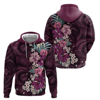 Poni Mama Hawai'i Hibiscus Hoodie Polynesian Tribal Tattoo Pattern Floral Elements