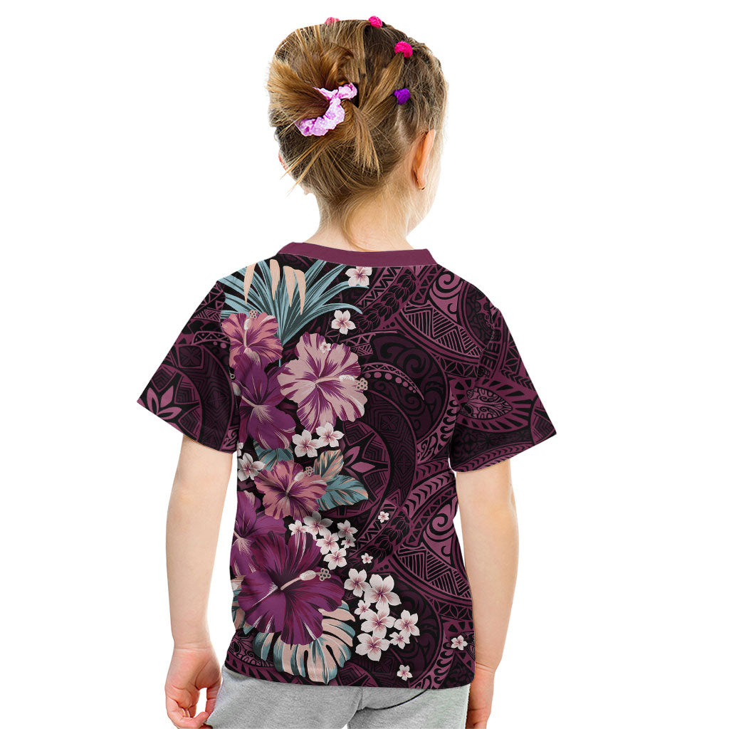 Poni Mama Hawai'i Hibiscus Kid T Shirt Polynesian Tribal Tattoo Pattern Floral Elements