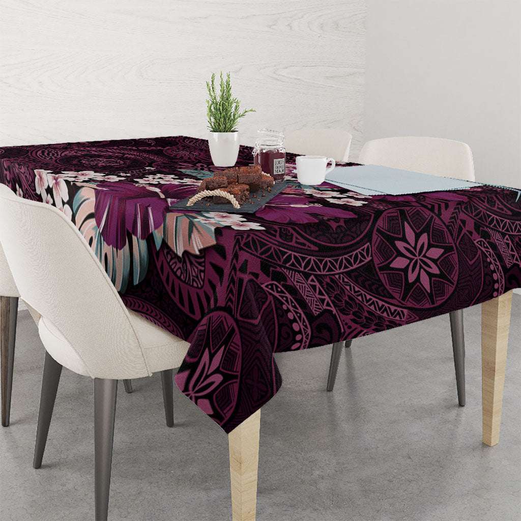 Poni Mama Hawai'i Hibiscus Tablecloth Polynesian Tribal Tattoo Pattern Floral Elements