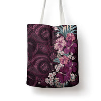 Poni Mama Hawai'i Hibiscus Tote Bag Polynesian Tribal Tattoo Pattern Floral Elements
