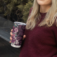 Poni Mama Hawai'i Hibiscus Tumbler Cup Polynesian Tribal Tattoo Pattern Floral Elements