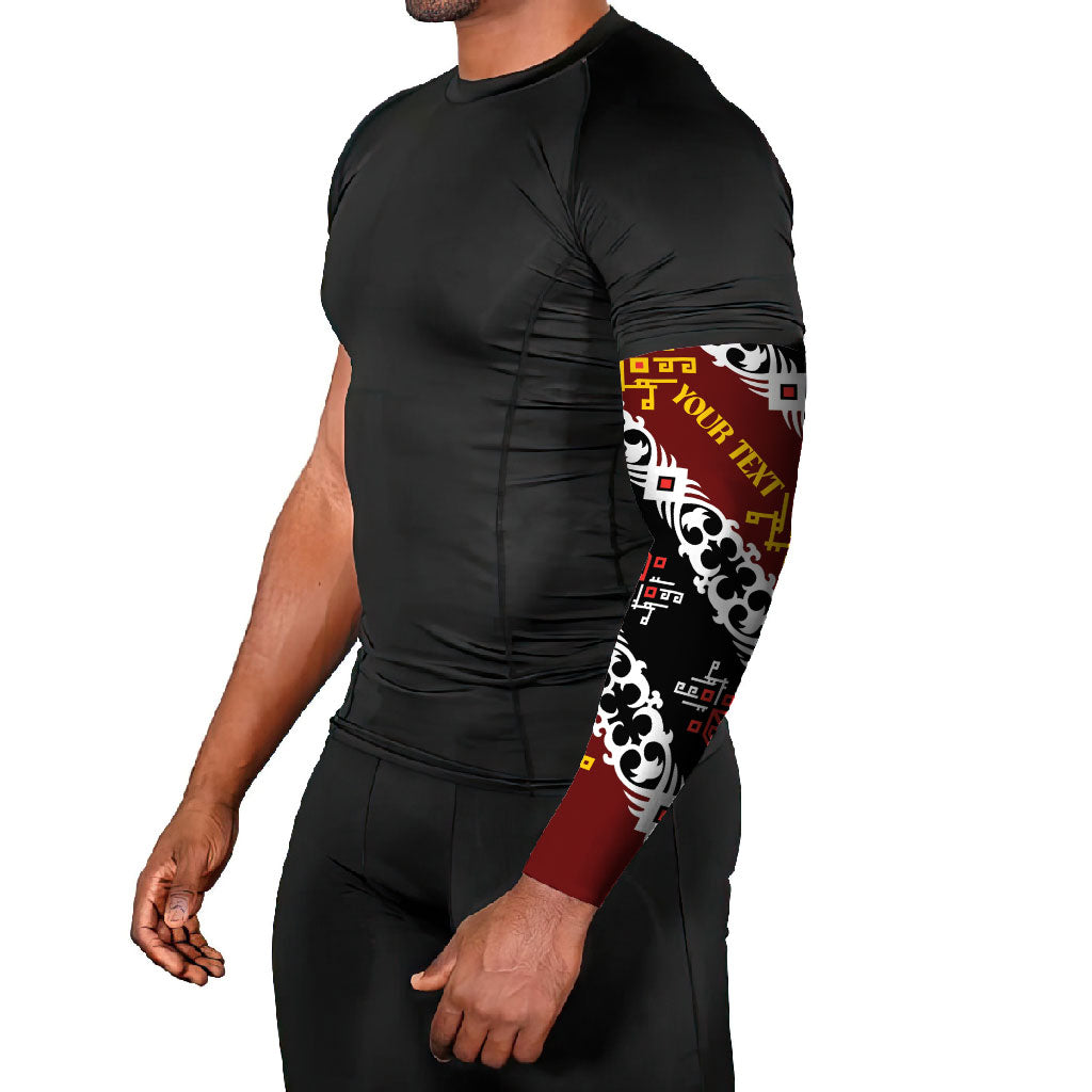 Personalised Papua New Guinea Bird Drum Arm Sleeves Papuan Batik Motif