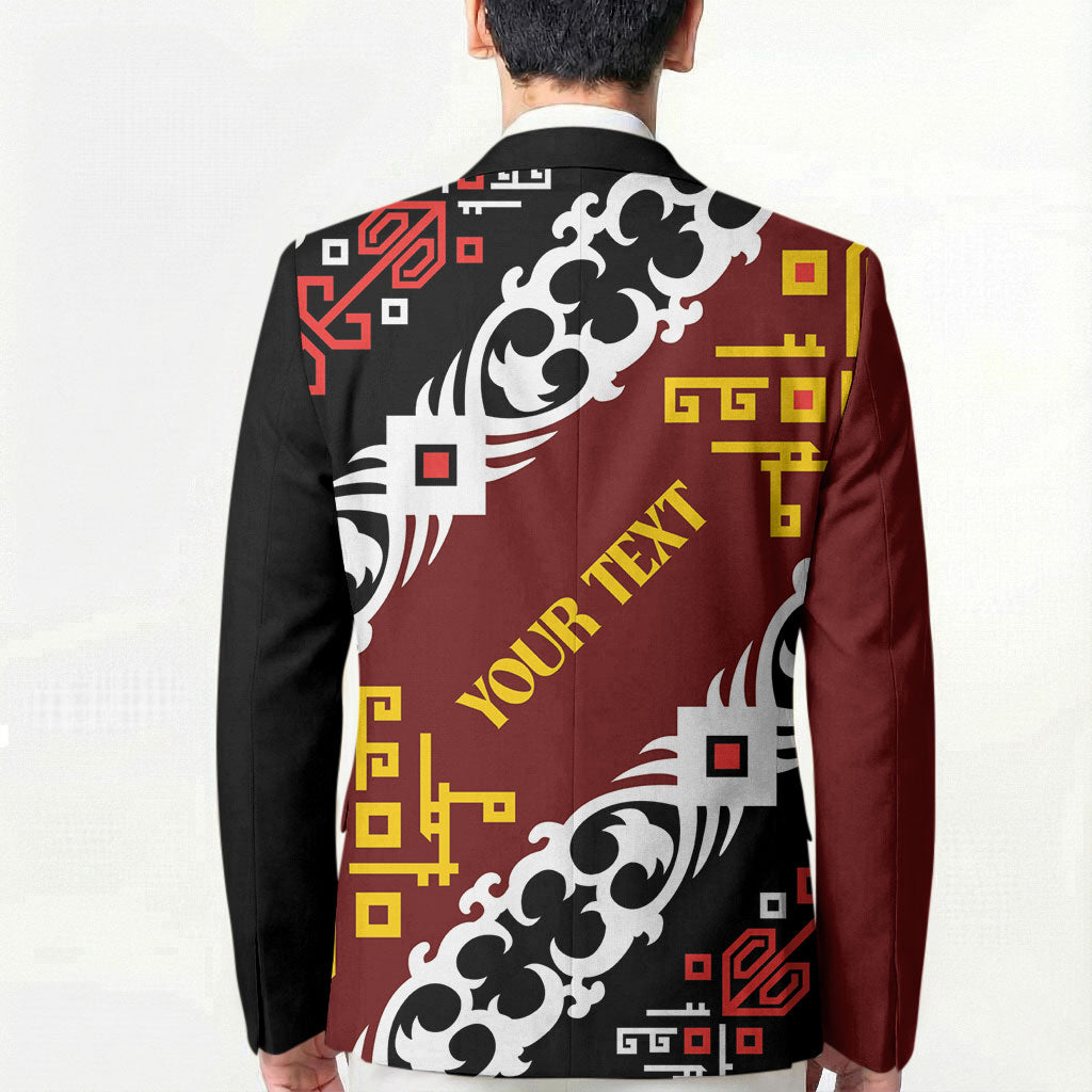 Personalised Papua New Guinea Bird Drum Blazer Papuan Batik Motif