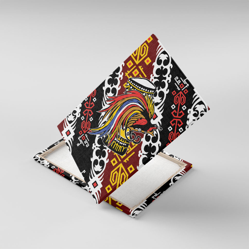 Papua New Guinea Bird Drum Canvas Wall Art Papuan Batik Motif