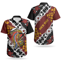 Personalised Papua New Guinea Bird Drum Couples Matching Tank Maxi Dress and Hawaiian Shirt Papuan Batik Motif