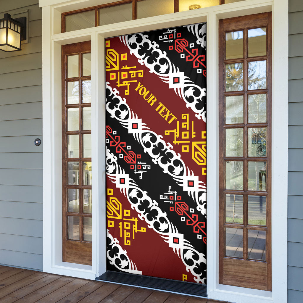 Personalised Papua New Guinea Bird Drum Door Cover Papuan Batik Motif