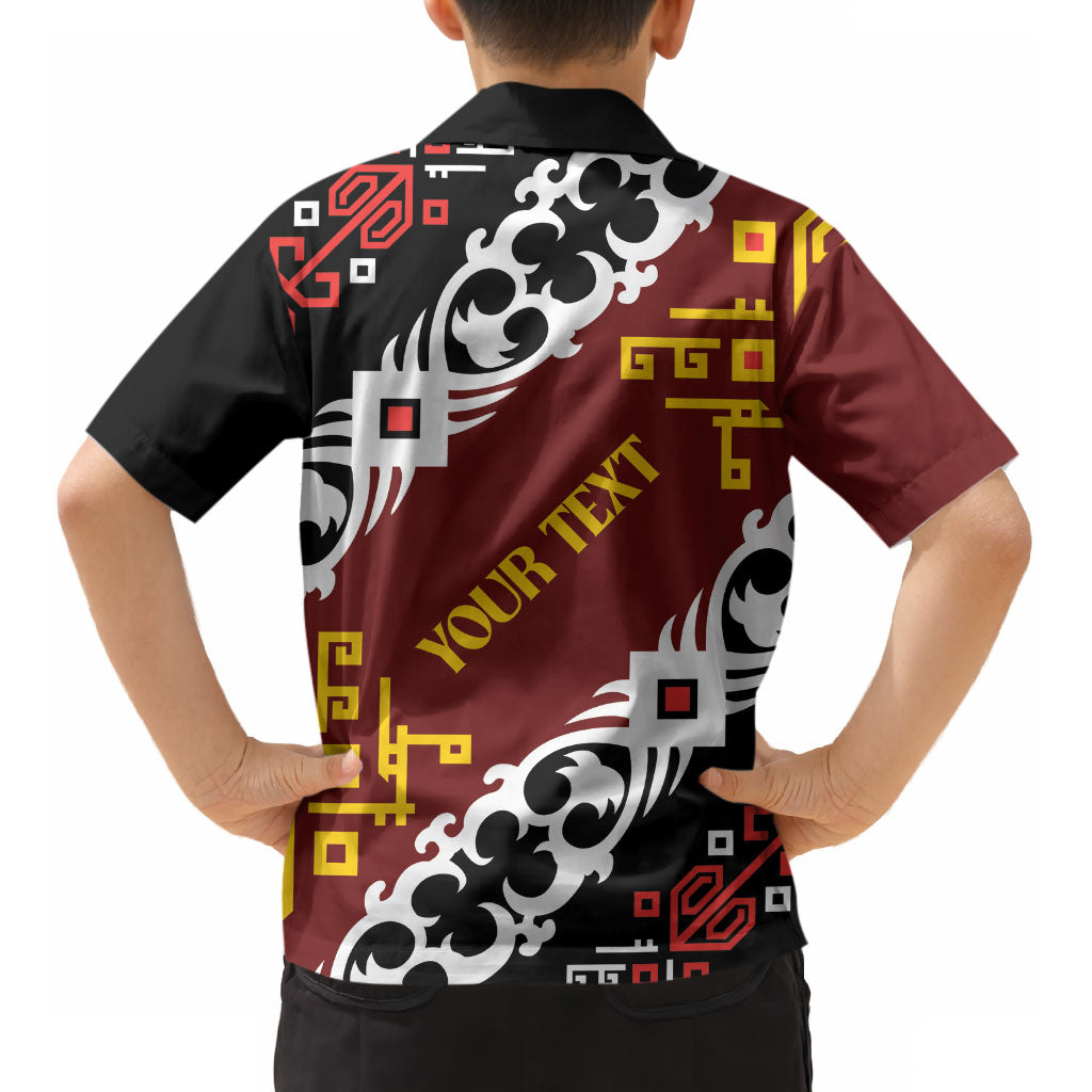 Personalised Papua New Guinea Bird Drum Kid Hawaiian Shirt Papuan Batik Motif