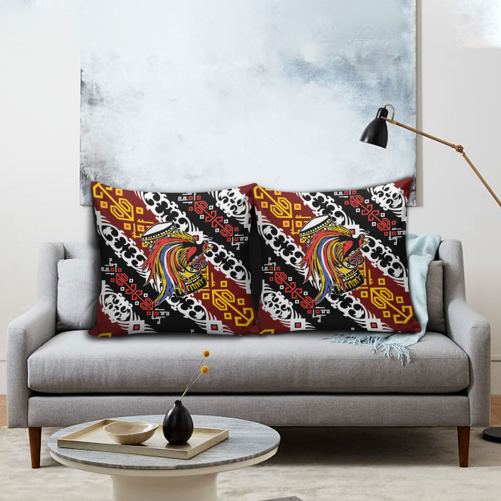 Papua New Guinea Bird Drum Pillow Cover Papuan Batik Motif