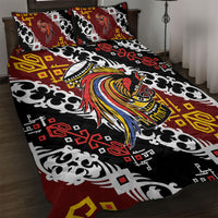 Papua New Guinea Bird Drum Quilt Bed Set Papuan Batik Motif